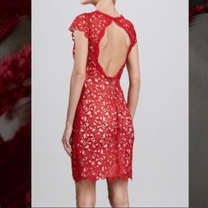 Alice and Olivia Red Lace Dress